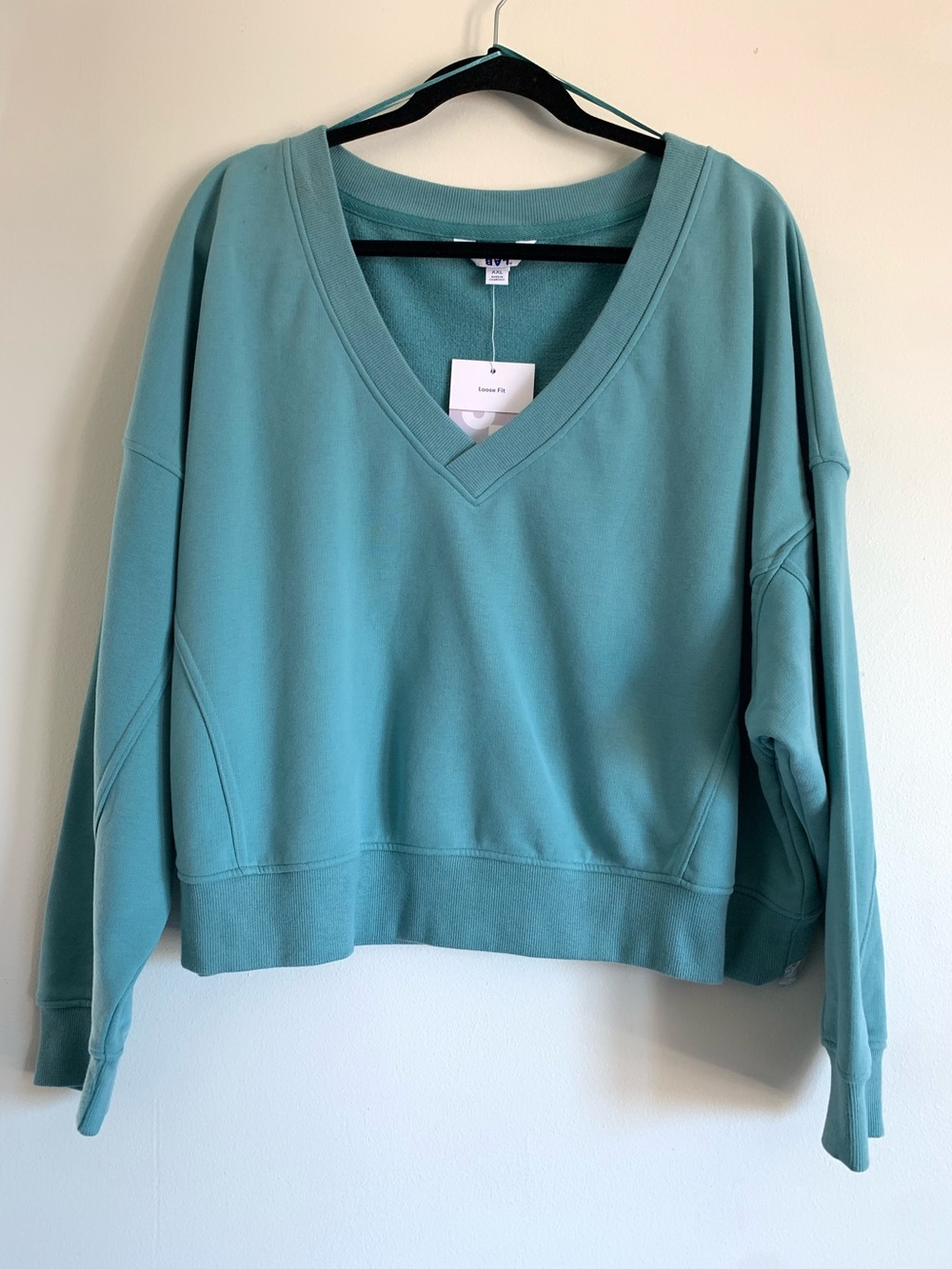Teal Blue JoyLab XXL Crop light weight sweater